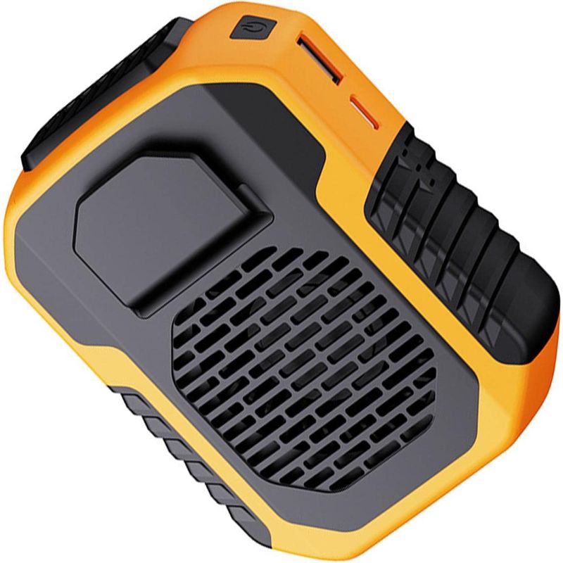 Tragbarer Nackenventilator Mit Verstellbarem Gurt (orange), Geeignet Für Den Innen- Und Außenbereich.