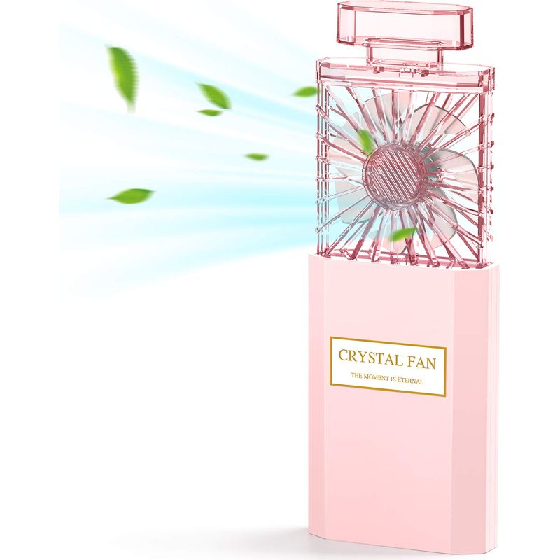 Kleiner, Wiederaufladbarer Tragbarer Ventilator (rosa), Geeignet Für Den Innen- Und Außenbereich.