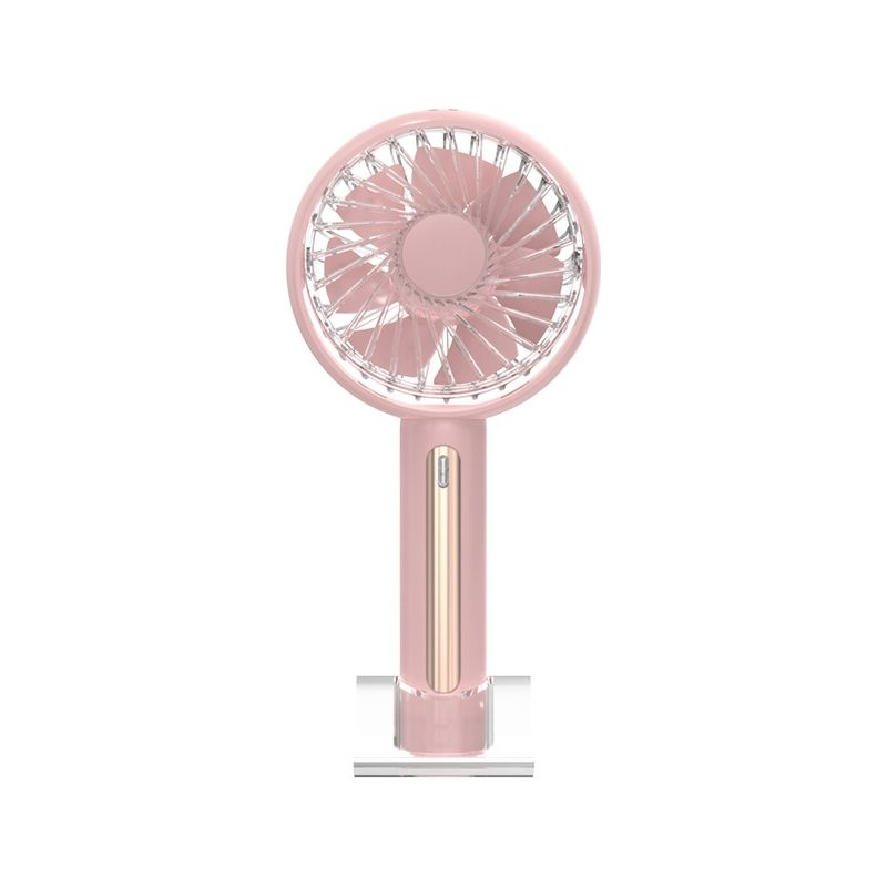 Mini-tragbarer Rosa Ventilator, Wiederaufladbar In Der Hosentasche Mit Basisstation, Kleiner, Leiser Handventilator, 4 Geschwindigkeitsstufen