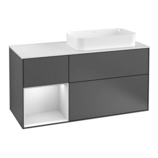 V&B Waschtischunterschrank Finion 120cm, Pl w m, Rg l w m Lac, Anthrac. m