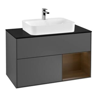 V&B Waschtischunterschrank Finion 100, Pl b m, Reg re wal ven, Anthrac. m