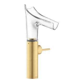 hansgrohe Waschtisch-Einhebelmischer Axor Starck V 220 m Glas, unver Abl.garn, brush. gol opt