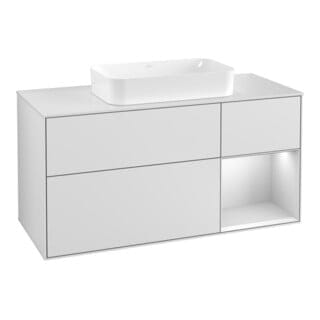 V&B Waschtischunterschrank Finion 120cm, Pl w m, Rg r wh. m Lac, wh. m Lac