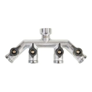 GEKA Vierwegeventil IG G 3/4" 4 x AG G 3/4" MS Cr Karte