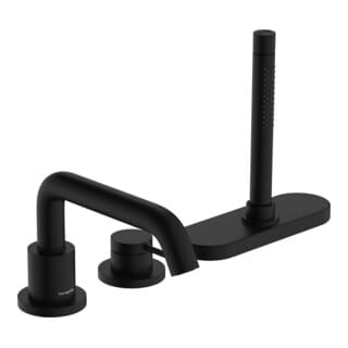 hansgrohe 3-Loch-Einhebel-Bidetarmatur Tecturis S Ausladung 194mm, mattschwarz