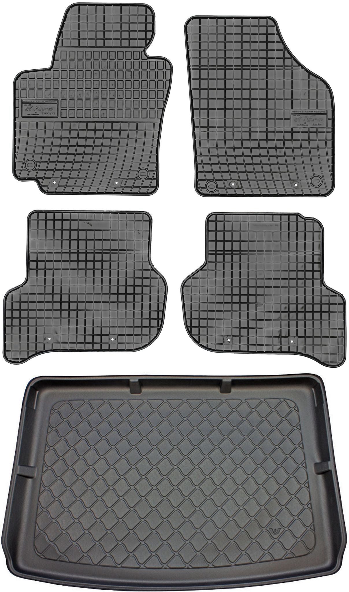Volkswagen Golf Plus Schrägheck (01.2005–2009) – Set: Gummifußmatten + Kofferraummatte