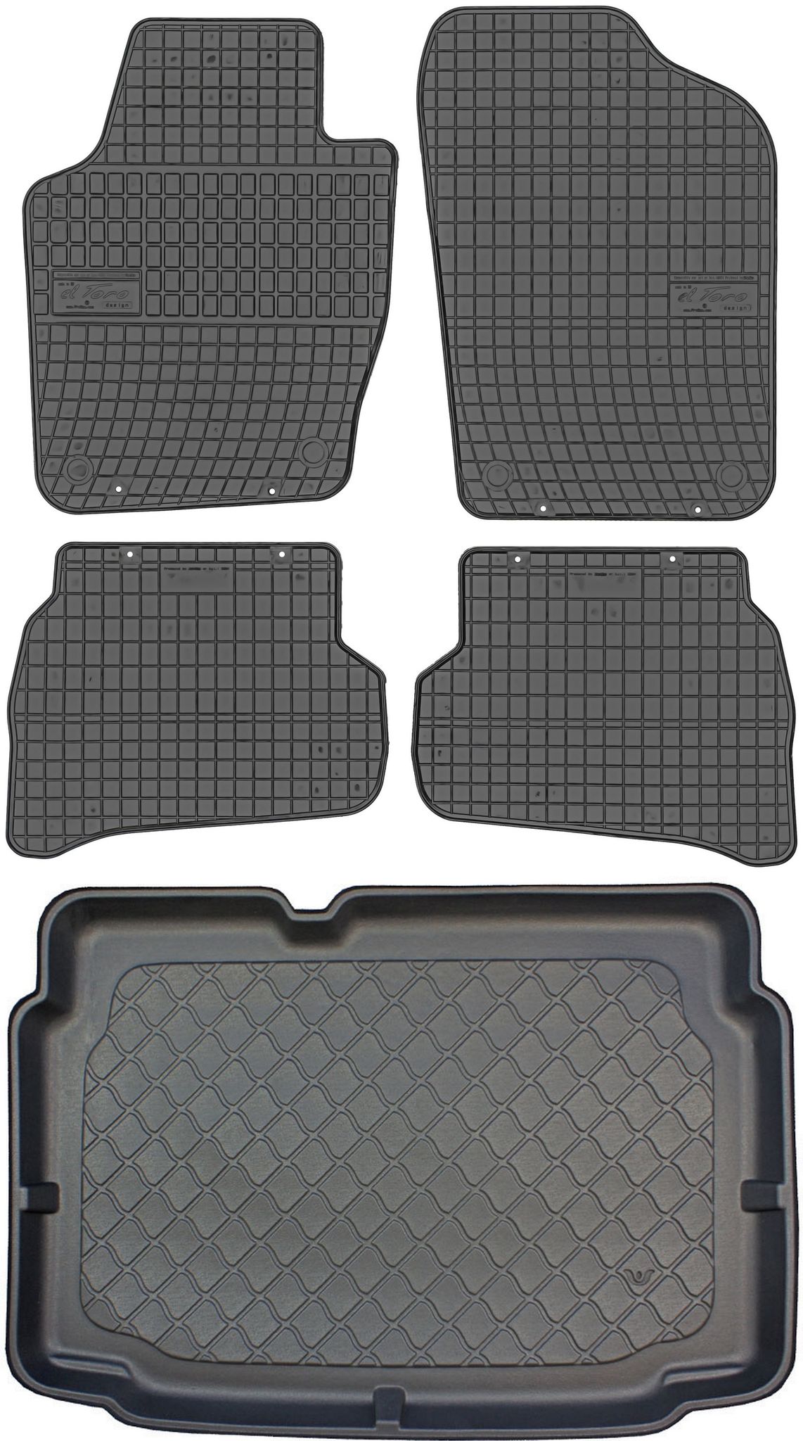 Volkswagen Polo V 6r Schrägheck (05.2009–09.2017) – Set: Gummifußmatten + Kofferraummatte