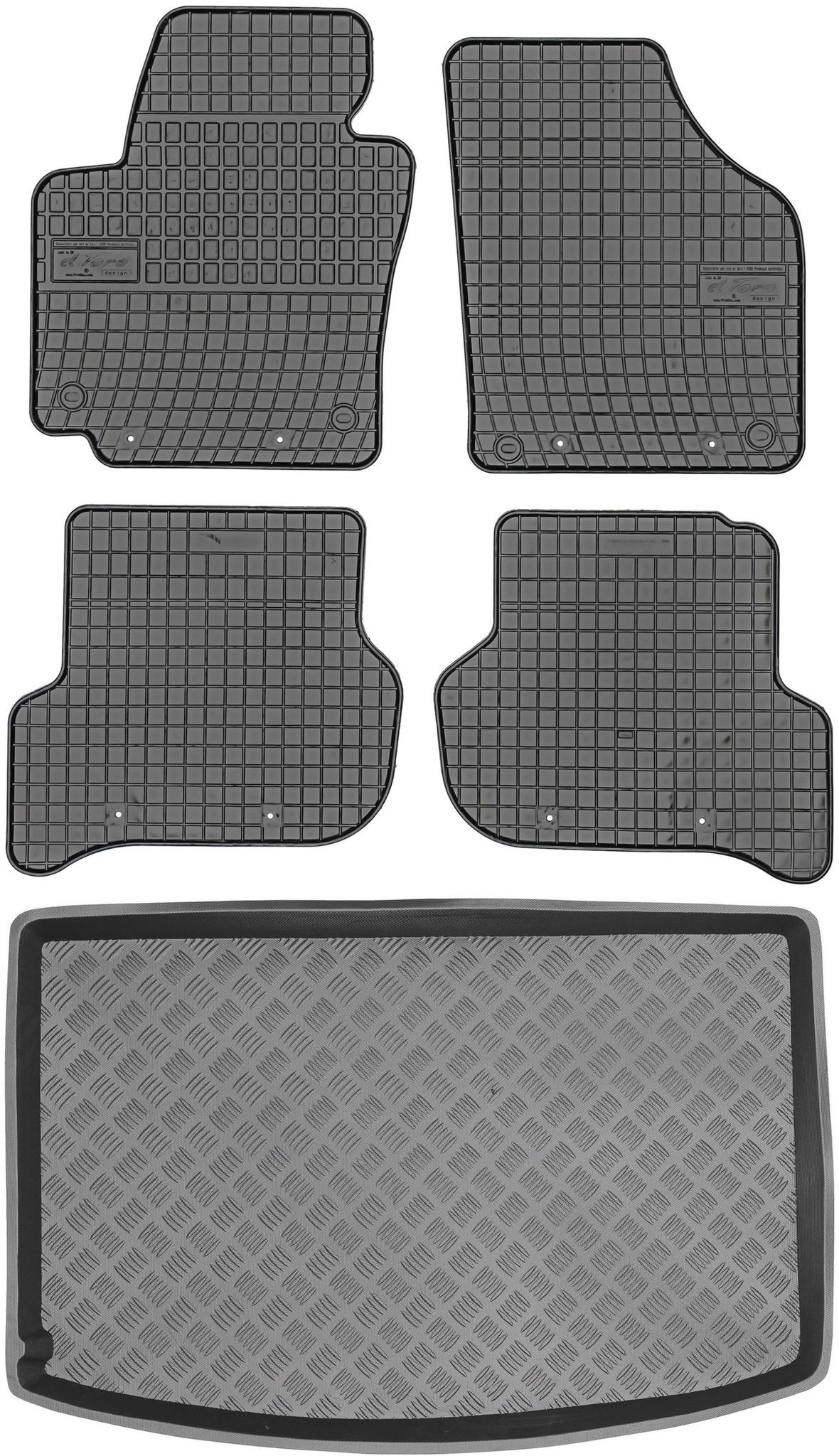 Seat Altea Minivan (2004–2015) – Set: Gummifußmatten + Kofferraummatte
