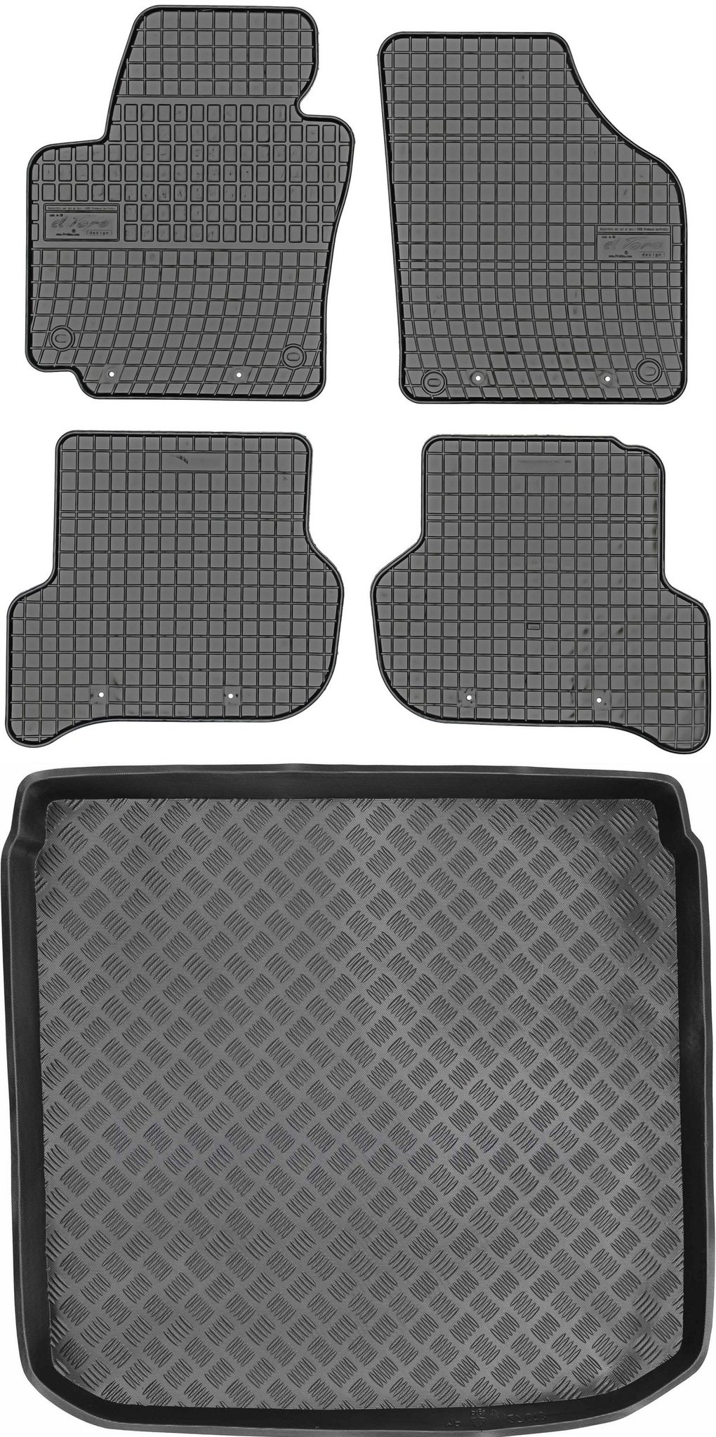 Seat Altea Xl Minivan (2004–2015) – Set: Gummifußmatten + Kofferraummatte