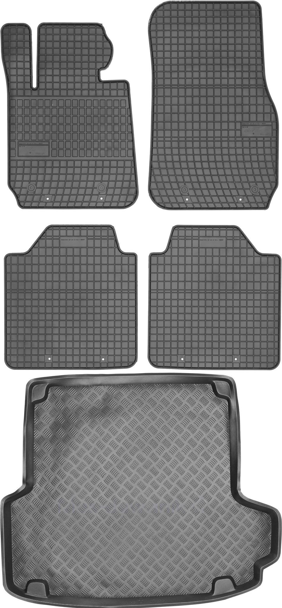 Bmw 3er F34 Gran Turismo Liftback (2013–2021) – Set: Gummifußmatten + Kofferraummatte