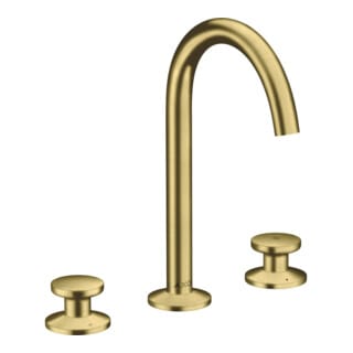 hansgrohe 3-Loch-Waschtischarmatur Sel. 170 Axor One A 140mm, m Push-Open-Ablaufg., brush. br