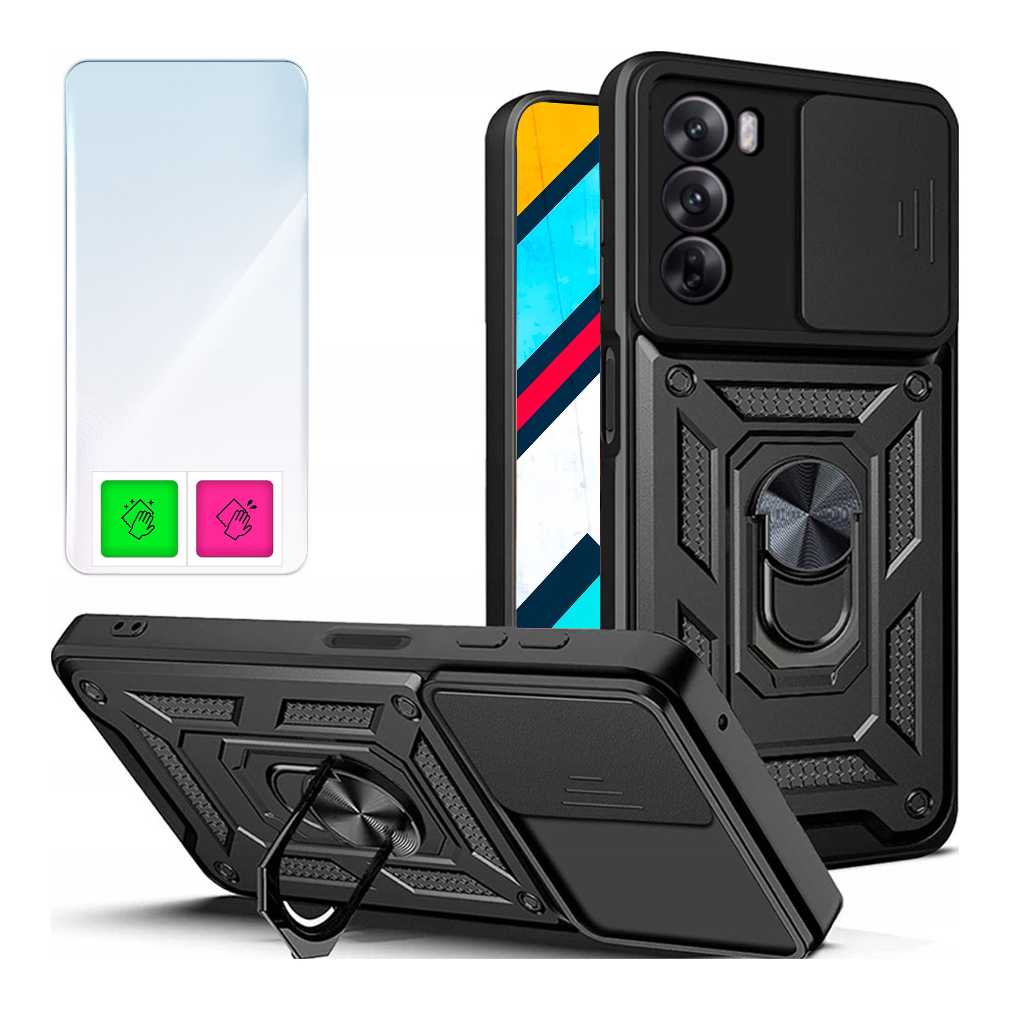 Schutzhülle Für Realme C71 4g: Gepanzerte Rückseite + 9h-glas