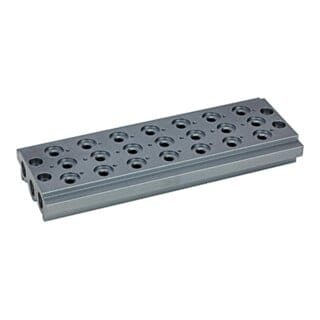 Riegler Mehrfach-Grundplatte für Wegeventile, 7 Ventilpositionen, G 1/8