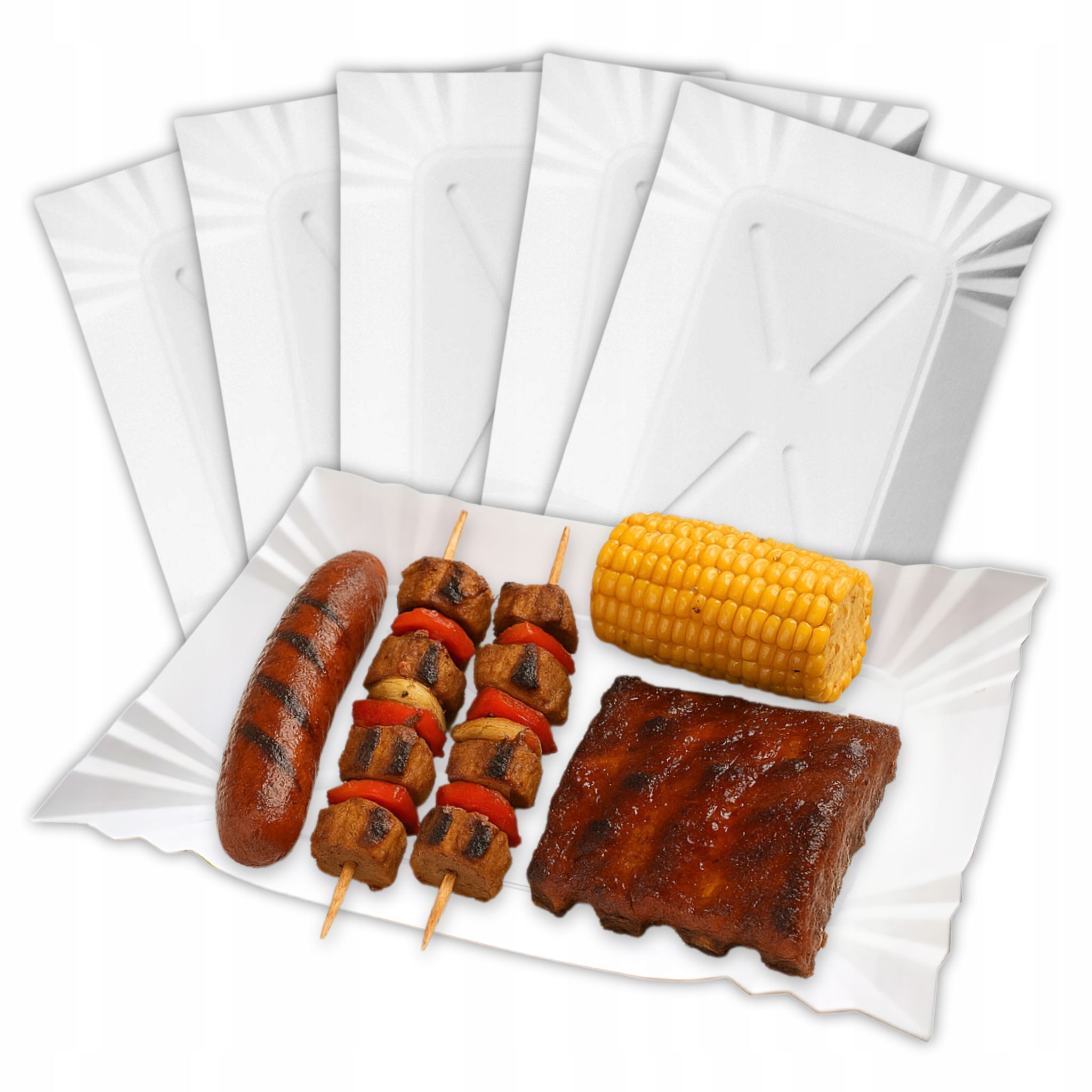 Rechteckige Papiergrillschale 14 X 20 Cm, 500 Stück