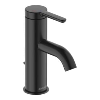 Duravit Waschtisch-Einhebelmischer S FreshStart + -Flow C.1 Ausl. 91mm, m Zugst.Abl.Gar., sw matt