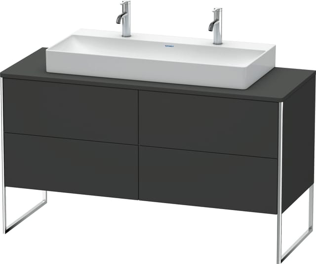 Duravit Waschtischunterschrank XSquare 140x54,8x77,8cm, 4 La, steh., graph matt