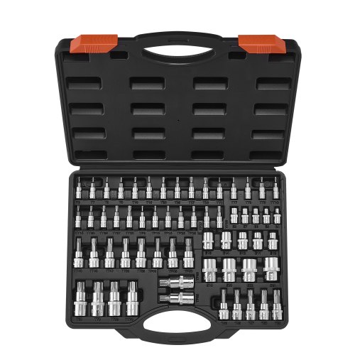 Torx Bohrer Steckschlüsselsatz Außen-torx-steckschlüsselsatz 60-tlg. T6-t70 Tt6-tt70 Tp8-tp60 E4-e24, S2-legierungsstahl & Cr-v-stahl, Mit 1/4 & 3/8 & 1/2 Zoll Antriebe & Aufbewahrungskoffer