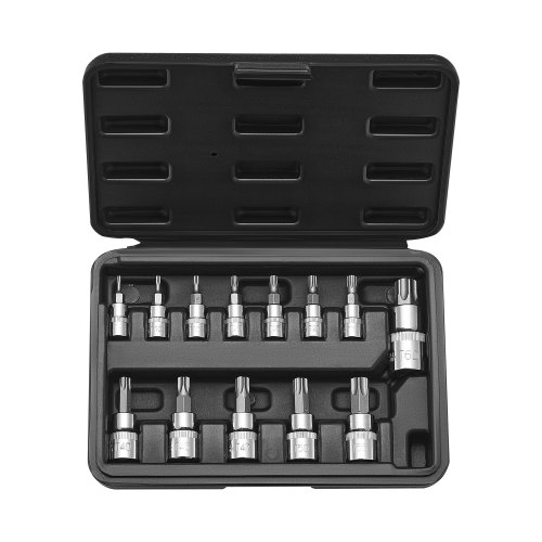 Torx Bohrer Steckschlüsselsatz 13-tlg. Stern T8–t60, S2-legierungsstahl & Cr-v-stahl, 1/4 Zoll & 3/8 Zoll & 1/2 Zoll Antriebe, Mit Aufbewahrungskoffer, Torx-steckschlüssel Für Autoreparatur