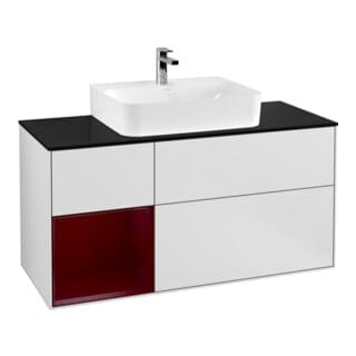 V&B Waschtischunterschrank Wandbeleuchtung Finion 120cm, Pl bla m, Reg li Peo, wh. m Lac
