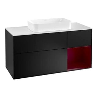 V&B Waschtischunterschrank Finion 120cm, Pl wh. m, Reg re Peo, bla m Lac