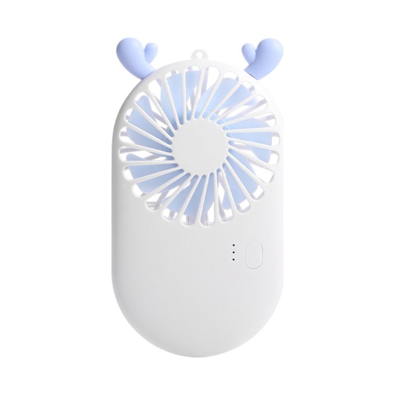 Leistungsstarker Blauer Mini-tischventilator, Tragbarer Elektrischer Ventilator Mit 800-mah-akku, Leiser Tragbarer Tischventilator