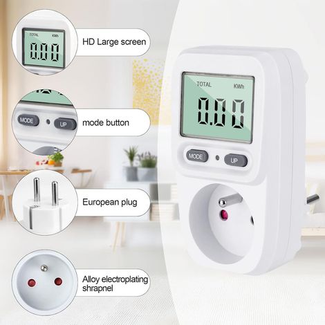 Wattmeter, Steckdosen-energiezähler, Energieverbrauchsmesser, Leistungsverbrauchsregler Mit Lcd-anzeige, Maximale Leistung 3680w.
