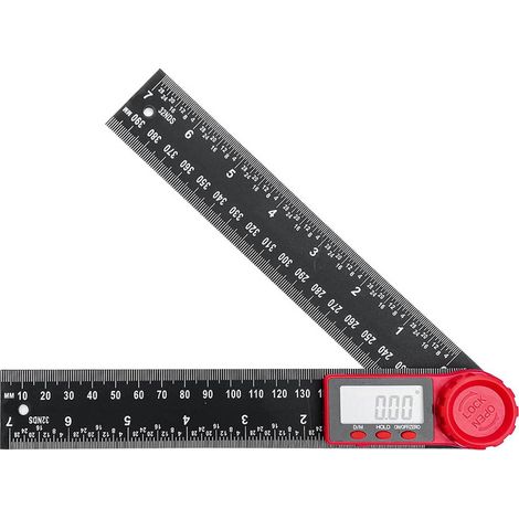 Digitaler Winkelmesser Mit 360°-doppelskala, 200-mm-winkellineal Mit Lcd-display Und Sperrfunktion, Winkelmesser Für Ingenieurwesen, Holzbearbeitung, Bauwesen Und Messungen