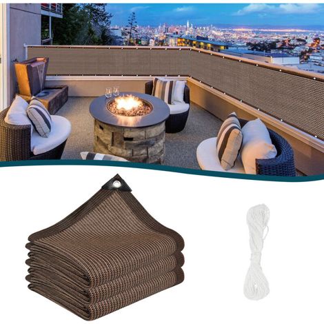 Sichtschutznetz 2x10m – Verstärktes, Uv-beständiges Hdpe – 90% Lichtdurchlässigkeit – Aluminiumösen Alle 1m – Für Terrassen Und Gärten