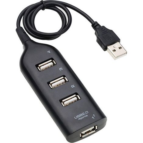(schwarz) Usb 2.0 Multi-usb-splitter, High-speed-4-port-usb-adapter Für Laptop-empfänger, Computerzubehör