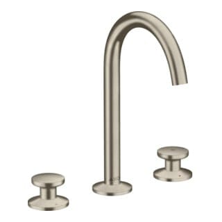 hansgrohe 3-Loch-Waschtischarmatur Sel. 170 Axor One A 140mm, m Pus-Op-Abl, brush. ni.
