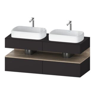 Duravit Waschtischunterschrank Qatego 140x55x60cm, E Ma/Gra m, Pl, B bs, B