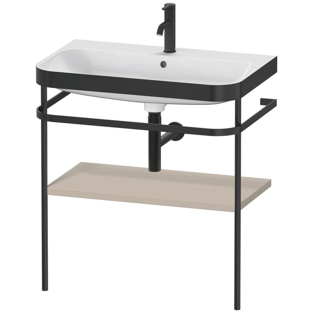 Duravit Möbelwaschtisch-Kombi Happy D.2 Plus 77,5x49cm, 1 HL, Tau s-matt, m Konsole