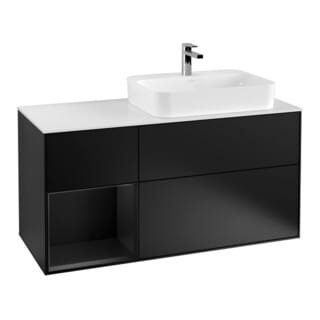 V&B Waschtischunterschrank Finion 120cm, Pl w m, Rg l bla m Lac, bla m Lac