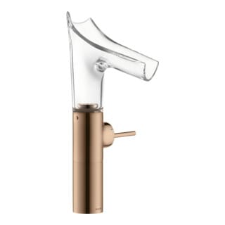hansgrohe Waschtisch-Einhebelmischer Axor Starck V 220 m Glas, unver Abl.garn, pol. r gol