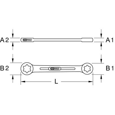 KS Tools CHROMEplus TX-E-Doppel-Ringschlüssel XL, E18xE20