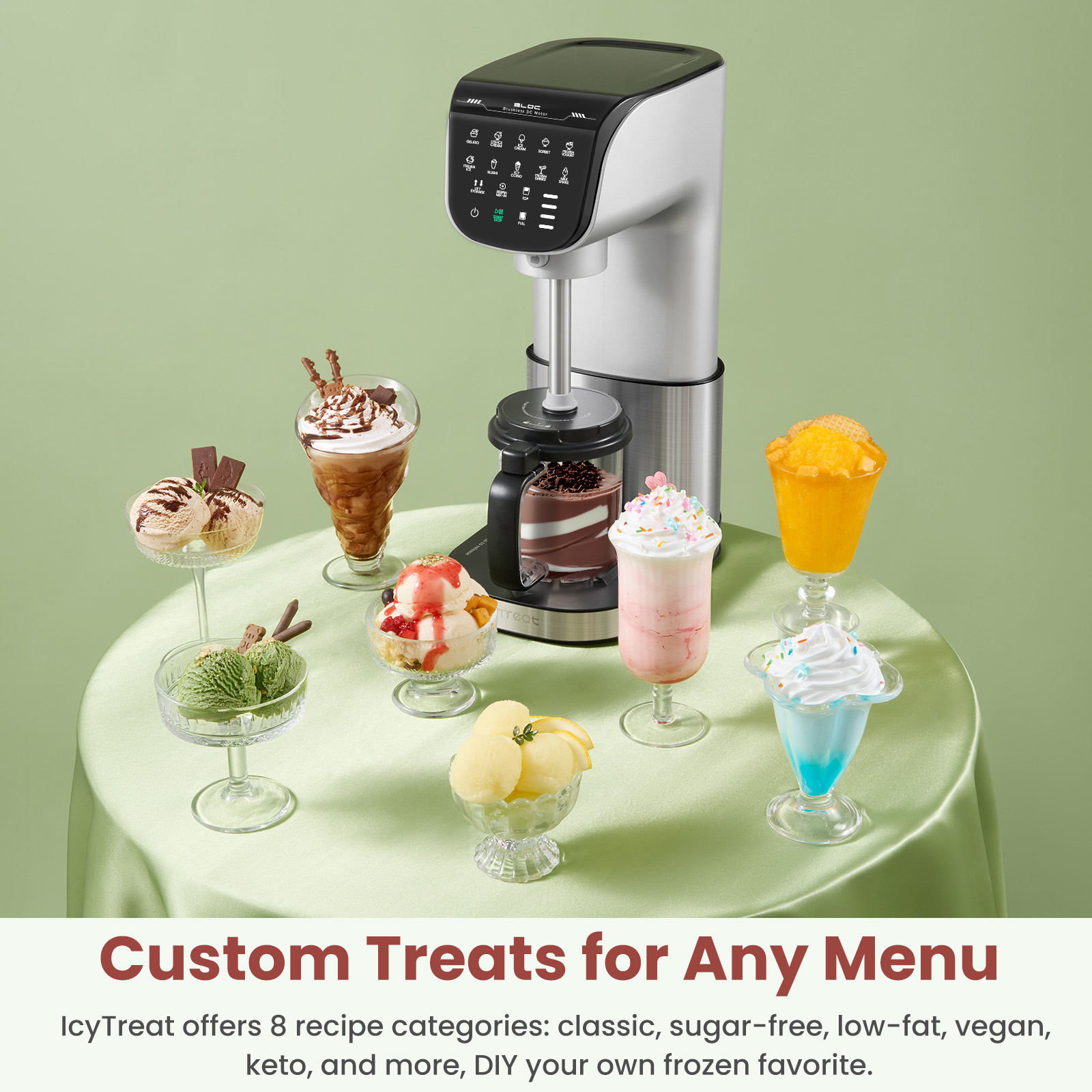 11-in-1 Automatic Ice Cream Maker Machine With 3 Family-sized Pints – Make Gelato, Sorbet, Milkshakes, Mix-ins, Brushless Motor, Dishwasher Safe, One-touch Storage & Recipes (silver)（france Bans Sale）
