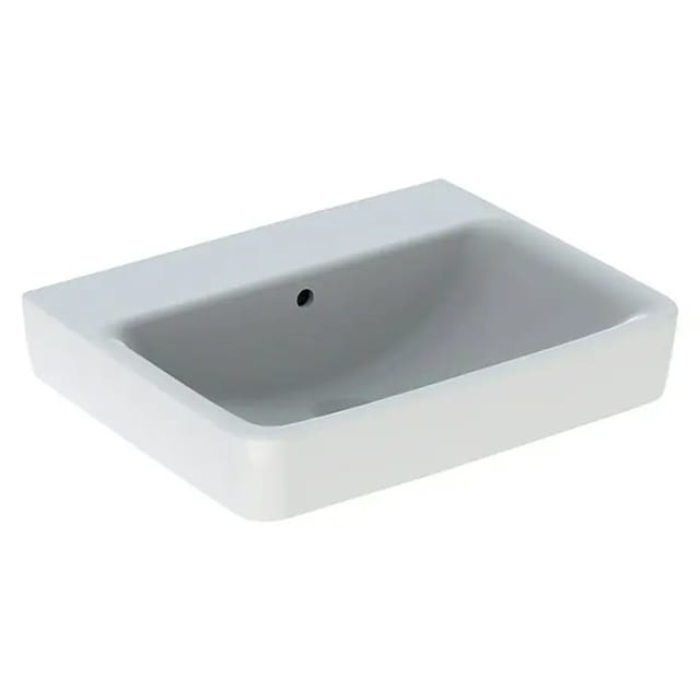 Geberit Waschtisch Renova Plan 60x48cm, o. Hahnloch, mit Überlauf, weiß