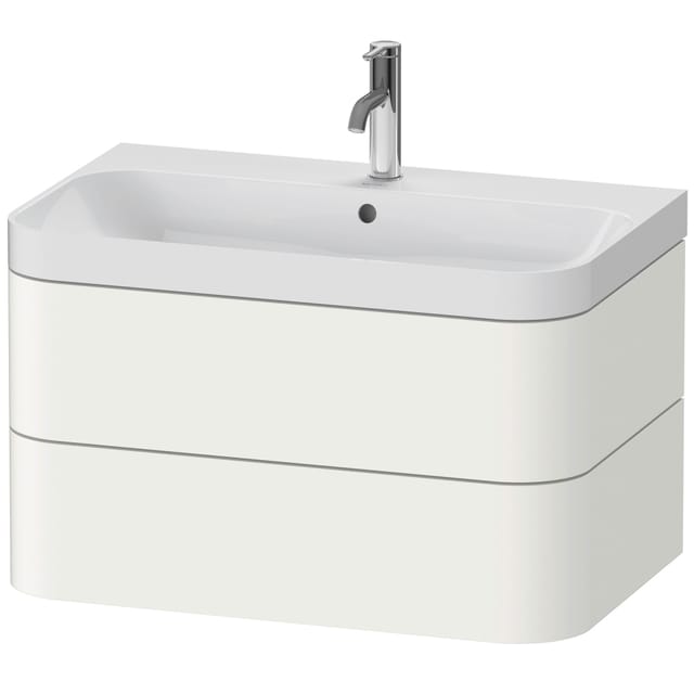 Duravit Möbelwaschtisch Happy D.2 Plus 77,5x49cm, 1 HL, we s-matt, 2 Schubk.