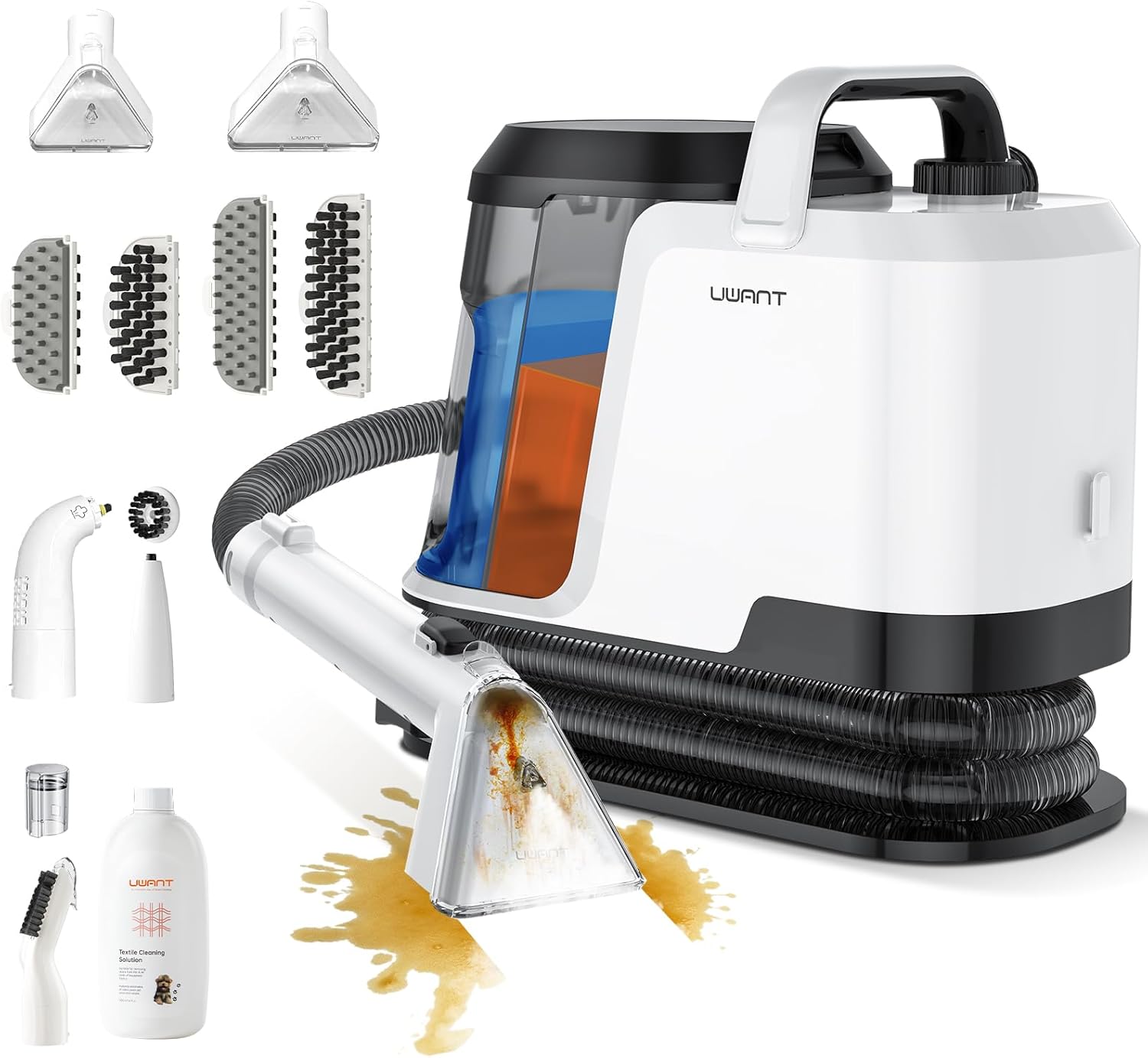 [produit Reconditionné]uwant Y100 Dampf-waschsauger 3-in-1 Polsterreiniger 1750w 18kpa 100°c Dampf & 65°c Heißwasser Für Teppich Sofa Auto
