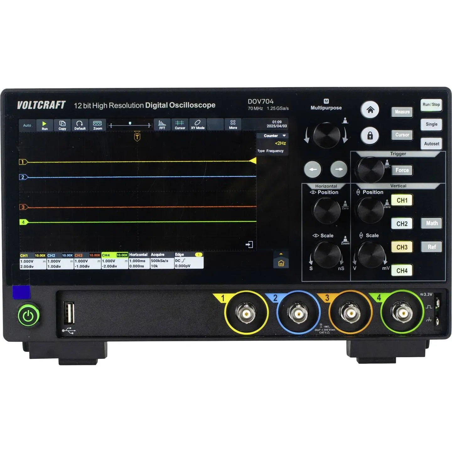 [gebraucht] B-ware Voltcraft Oszilloskop Messgerät Digital Oszil Dov704 Lcd Touchscreen 4 Kanäle435
