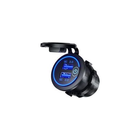 Wasserdichtes 36-w-usb-ladegerät, Dual-port Qc 3.0, 12 V/24 V, Touch-schalter, Led, Kompatibel Mit Auto, Boot, Atv Und Lkw