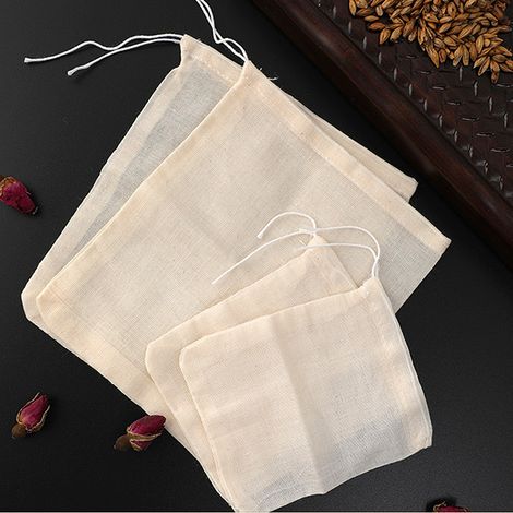 Packung Mit 50 Wiederverwendbaren Musselin-baumwollbeuteln (10 X 15 Cm) – Hitzebeständig – Zum Einweichen, Für Tee, Kaffee Und Gewürze