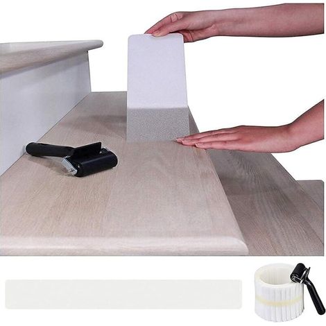 Set Mit 15 Rutschfesten Treppenstufenmatten, 14 X 80 Cm – Oberfläche Aus Siliziumkarbid – Selbstklebend Für Innen- Und Außentreppen