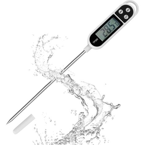 Nutabevr Küchenthermometer Mit Lcd-display, Digitalem Thermometer Mit Langer Sonde, Hoher Genauigkeit, Sofortanzeige, Zum Kochen, Grillen, Öl, Fleisch, Lebensmitteln, Milch, Wein Und Heißem Wasser