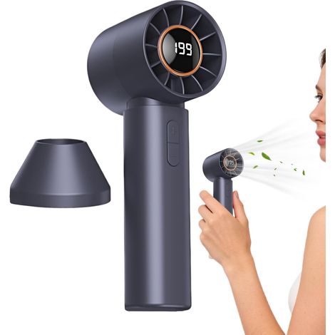 Tragbarer Ventilator Mit 6 Geschwindigkeitsstufen, Digitalanzeige Und Wiederaufladbarem Akku – Ideal Für Strand, Picknick, Outdoor-aktivitäten Wie Laufen, Radfahren, Angeln, Camping, Wandern, Trekking