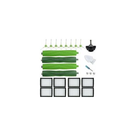 21-teiliges Zubehörset Für Irobot Roomba E5, E6, I3, I4, I7 Und I8 Staubsaugerroboter – 2 Hauptbürsten, 5 Filter, 8 Seitenbürsten – Einfacher Austausch