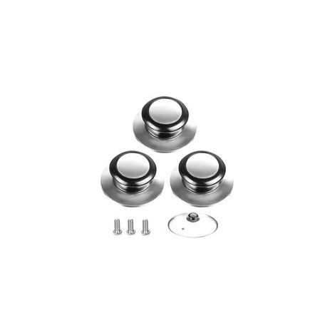 Bouton De Couvercle, 3 Pièces Poignée Couvercle Casserole, Convient Pour Poignée De Couvercle En Verre, Couvercle De Casserole En Acier Inoxydable, Pour Les Utensiles De Cuisine