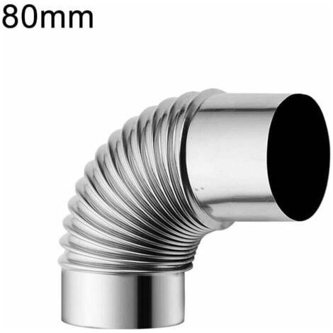 90°-winkel-schornsteinrohr Aus Edelstahl – 80 Mm Für Holzöfen – Korrosions- Und Hochtemperaturbeständig