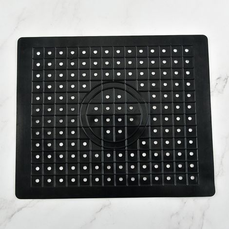 Schwarzes Set Aus 2 Küchenspülen-schutzmatten Aus Strapazierfähigem, Rutschfestem Gummi, Leicht Zu Reinigen Und Schnittfest.