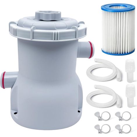 300-gallonen-aufstellpool-filterpumpe, Kartuschenpumpen Für Poolfilter, Elektrische Wasserpumpe Für Pools, Sandreinigungswerkzeugset (uk-stecker)